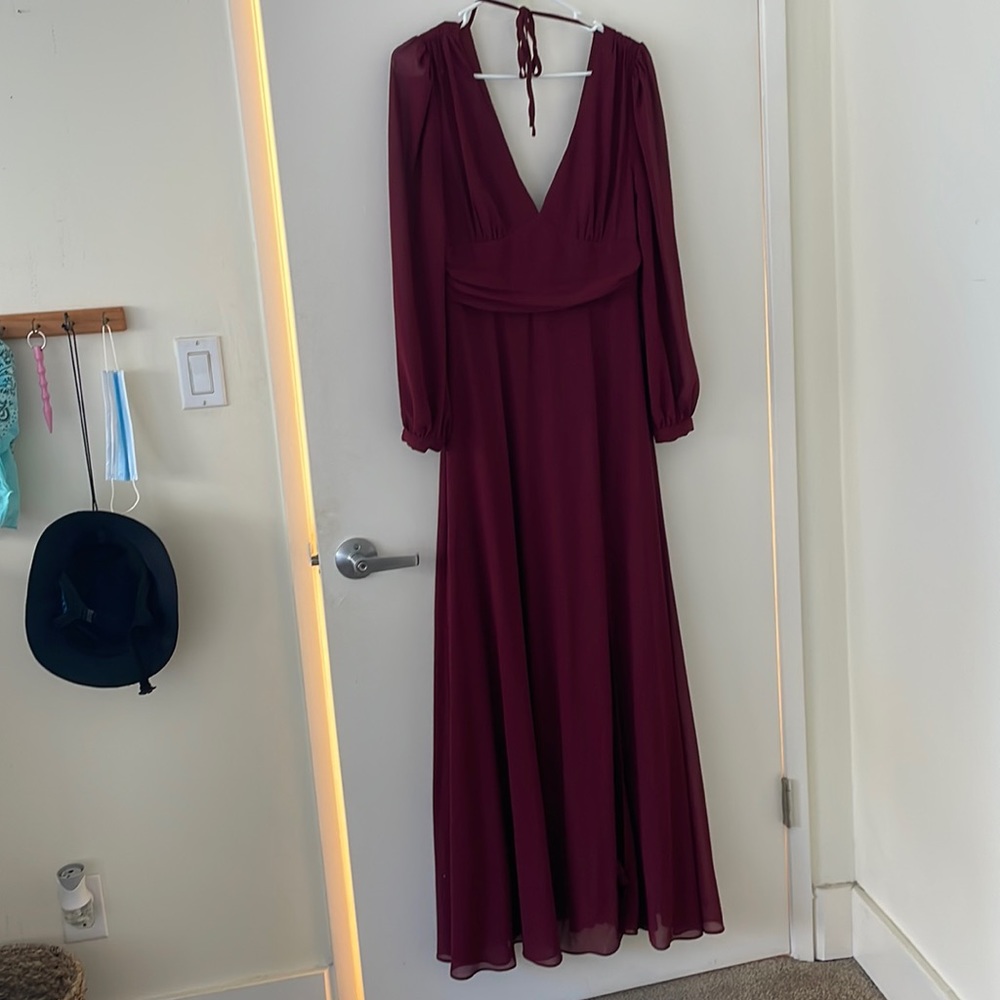Longsleeve dress - maroon color